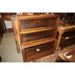 An oak bookcase enclosed three glazed doors, 36" wide