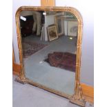 A late Victorian arch top over mantel mirror, plate 47" X37"