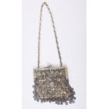 A 1930s Japanese filigree evening bag with chain