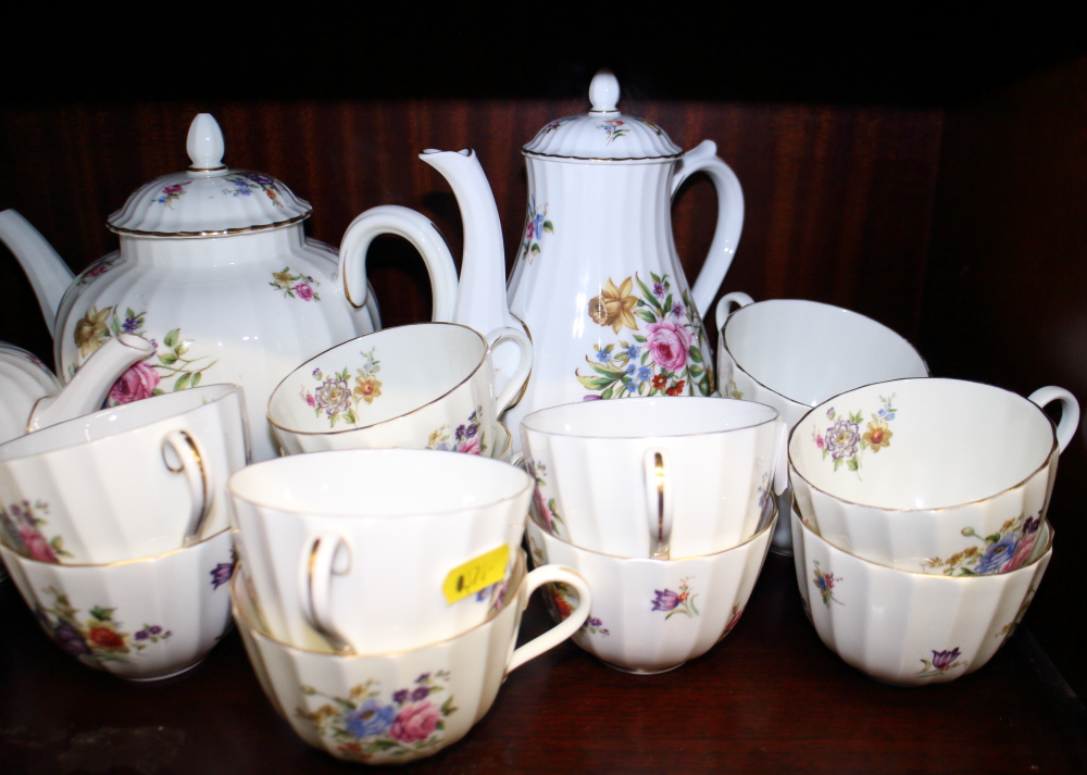 A Royal Worcester "Roanoke" pattern bone china tea service for twelve, including three teapots and a - Image 2 of 4