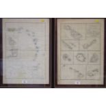 Five maps, Pacific and other Islands, in uniform strip frames