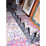 A Gothic pierced cast iron fender curb, 64 1/2" wide