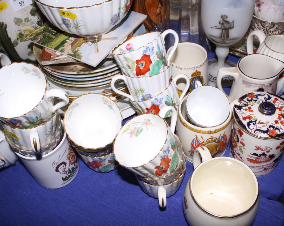 A musical jug, "The Eton Boating Song", 9 1/2" high, a Spode part teaset, collectors plates, a - Image 2 of 4