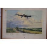 Robert Taylor: a limited edition print, "Early Morning Arrival" Mynarksi's Lancaster, 57/1250,