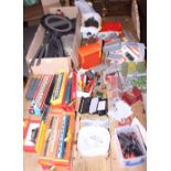 A quantity of Hornby OO gauge track, accessories, carriages and other related items