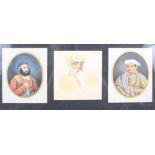 Three early 19th century Anglo Indian watercolour portrait miniatures, Sikh maharaja Ranjit Singh +2
