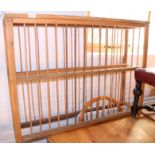 A pine open plate rack, 42" wide