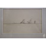 A pair of 19th century watercolour sketches, sailing boats "From Ramsgate Sands, June 49" and "