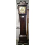 A late 18th century Irish mahogany long case clock, eight-day striking movement, brass dial, seconds