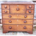 A 19th century mahogany "Scotch" chest of two small, two deep and three long graduated drawers,