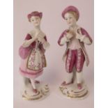 A pair of Continental porcelain figurine