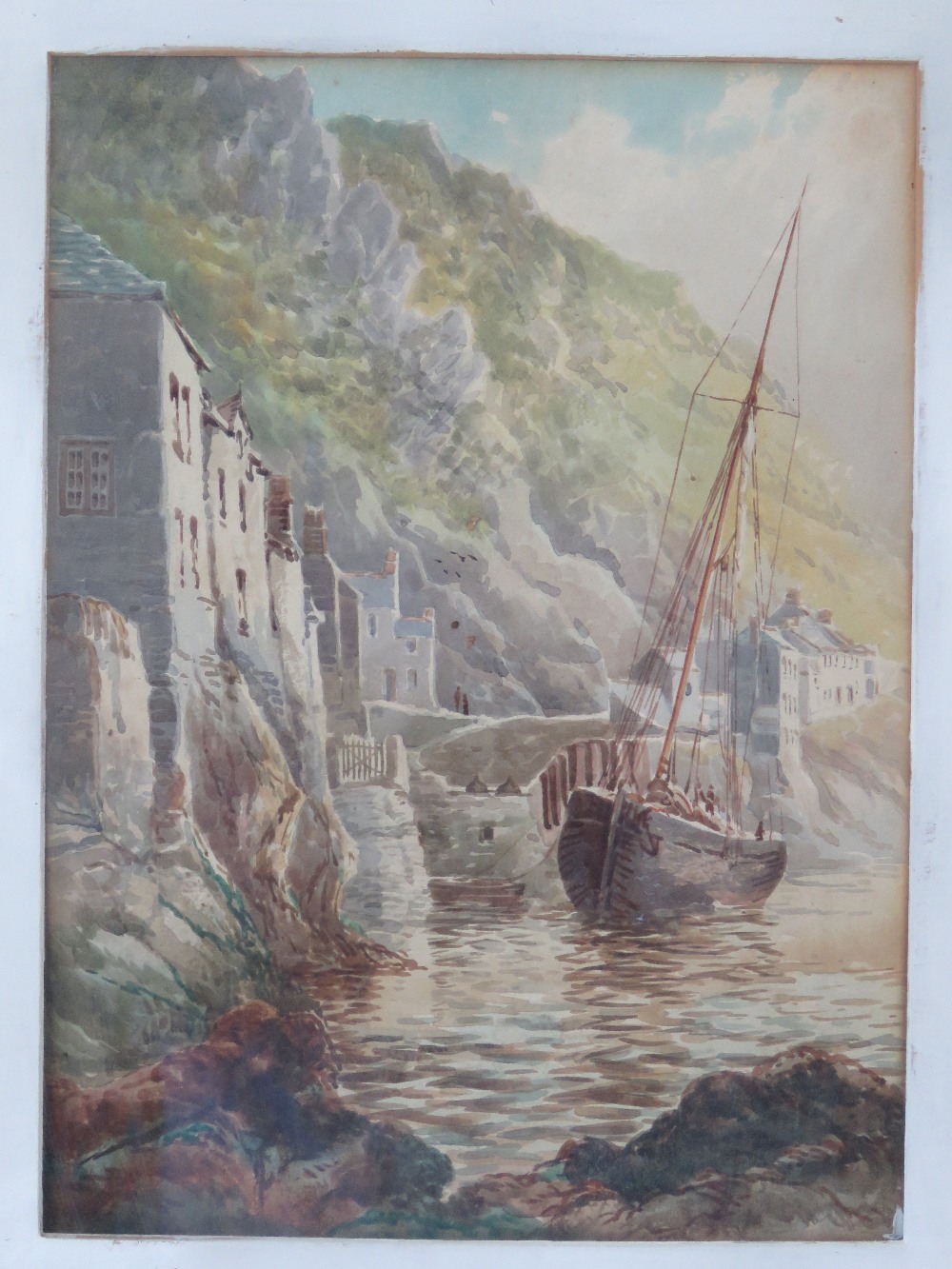 19thC English School, a harbour scene wi - Image 2 of 2