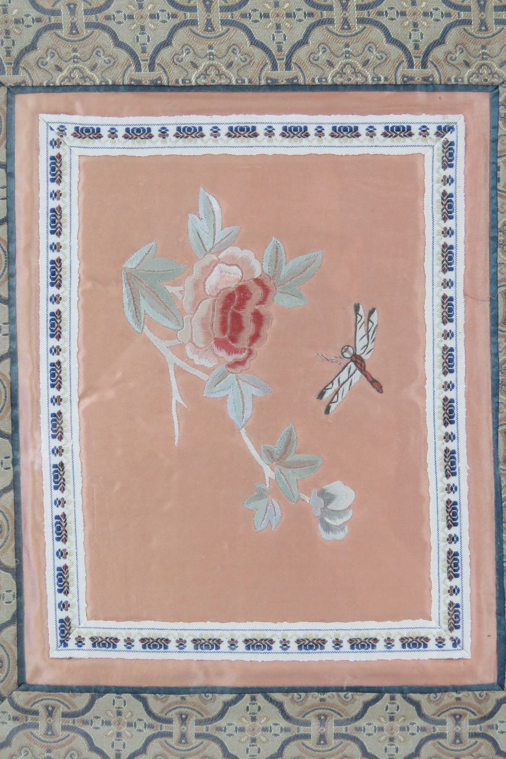 Two Chinese silk embroidered panels, fra - Image 3 of 3