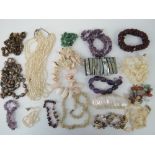 A quantity of assorted bead necklaces in