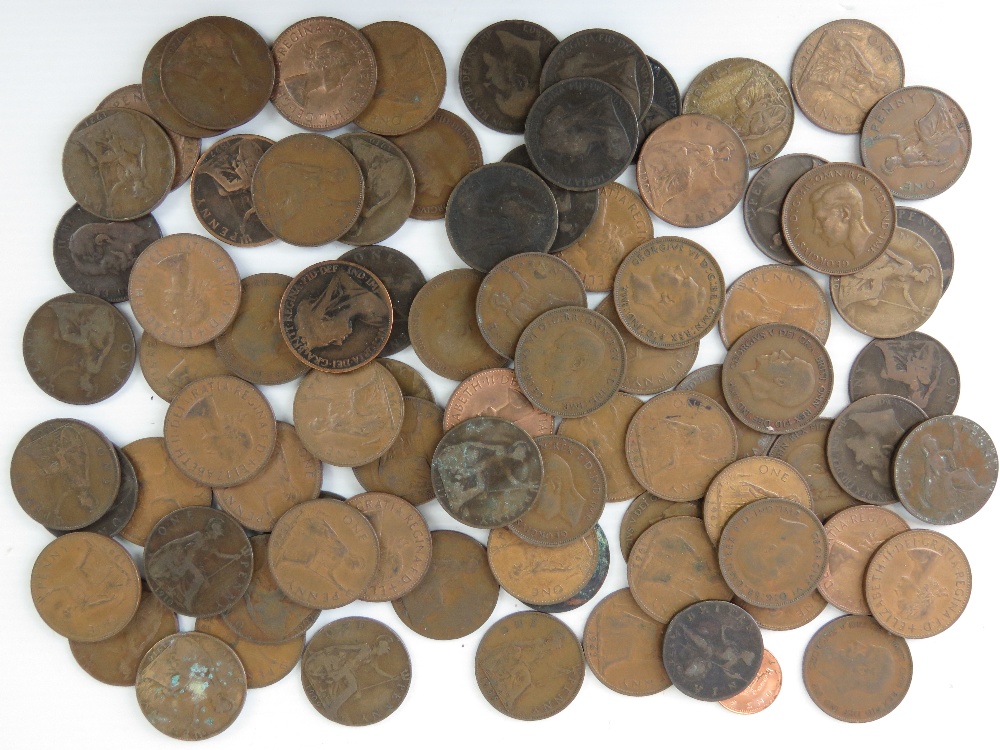 A quantity of 1p pieces, Queen Victoria