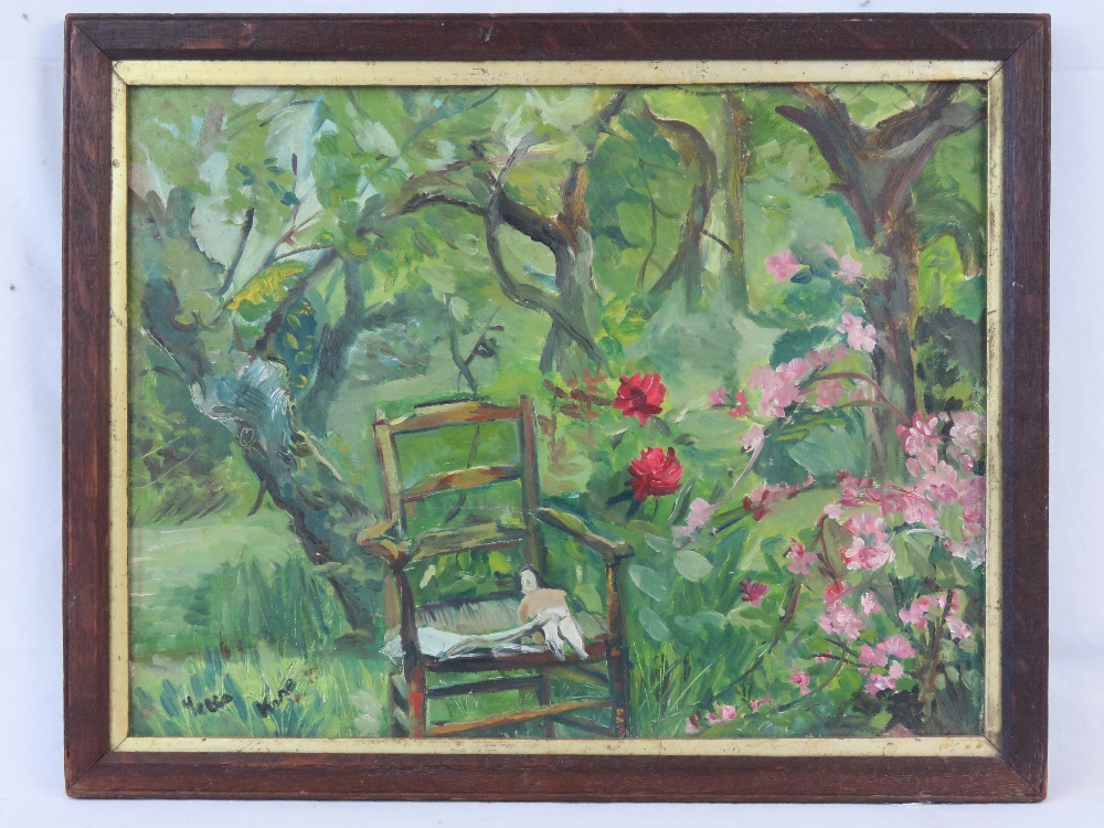 Yetta Kane, a garden scene in summer wit