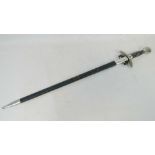 A WWII German Luftwaffe Officers sword with aluminium fittings, made by ASMR Solingen,