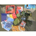 A quantity of assorted militaria including; world flags, RAF Pilots life vest, and binoculars.