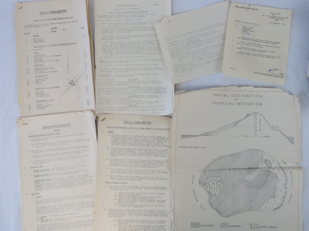 A quantity of British Military Intelligence training lesson notes, including; jungle photography,