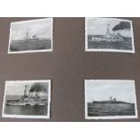 A WWII German Kriegsmarine Officers photo album having photos within, including; Passing Out parade,