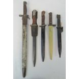 Five military rifle bayonets including;