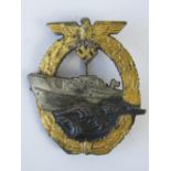 A WWII German Kriegsmarine E-Boat (Torpedo Boat) 2nd Class badge having makers marks upon.