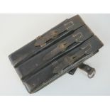 A WWII German MP41/MP40 magazine pouch in black leather, having makers marks upon and dated 1942,