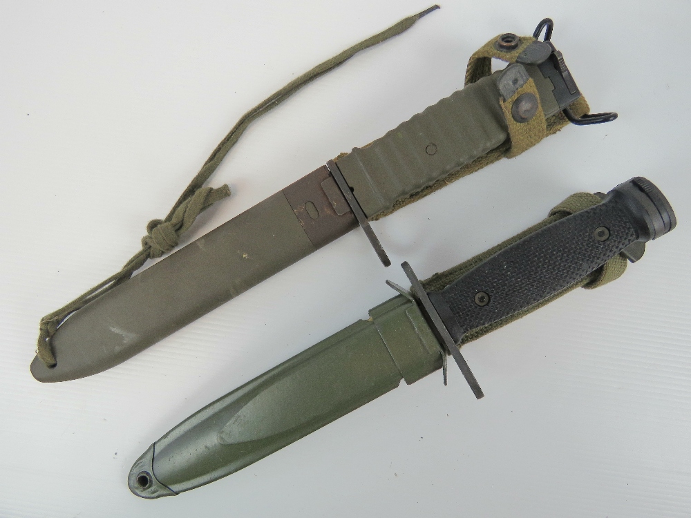 Two US Military M16 rifle bayonets;