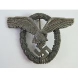 A WWII German Luftwaffe Pilot Observers badge.