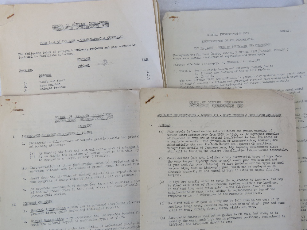 A quantity of British Military Intelligence training lesson notes, including; jungle photography, - Image 2 of 5