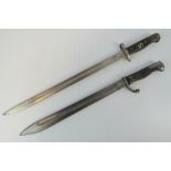 Two WWI rifle bayonets; one British Lee Enfield 1907 Pattern, Sheffield made,