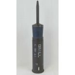 An inert British military 84mm Carl Gustav 'Charlie G' Anti-tank armour piercing drill round.