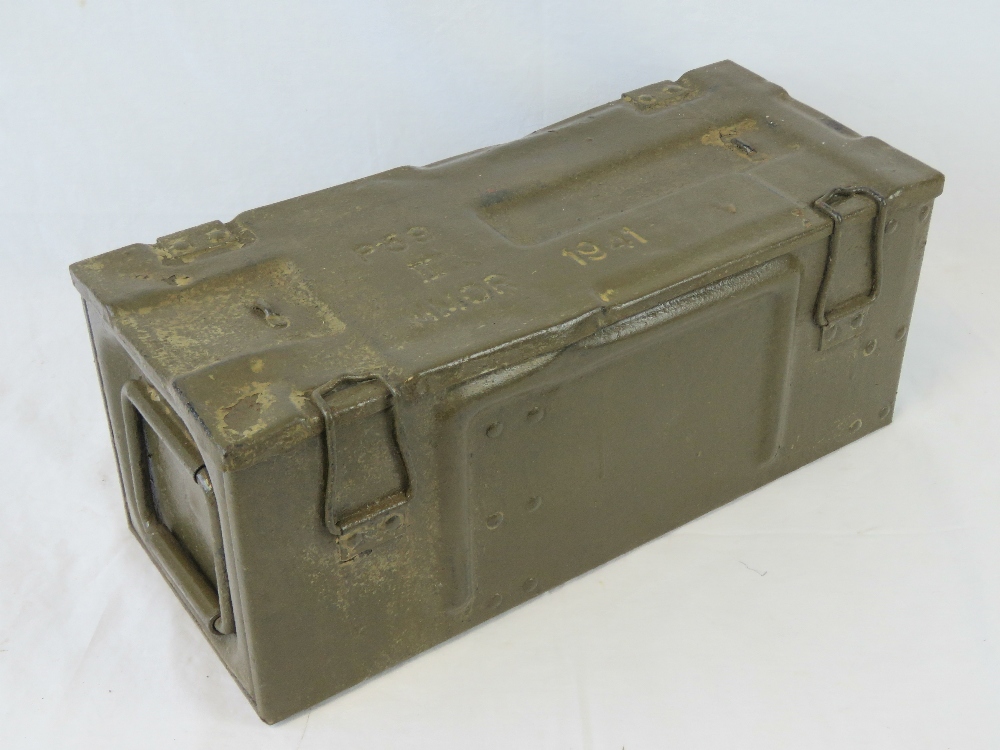 A WWII British Military issue P59 MK2 ammunition box dated 1941.