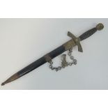 A Luftwaffe 1st model dagger with blade by Pack, Solingen, complete with scabbard and chain hanger.