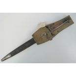 A British Pre WWI Lee Metford rifle bayonet, dated 1903 and having MKI scabbard with leather frog.