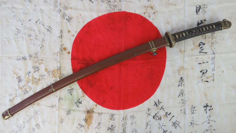 A Shin Guntu Samari sword, 1932 WWII Military Officer issue, surrendered to USMC in 1942,