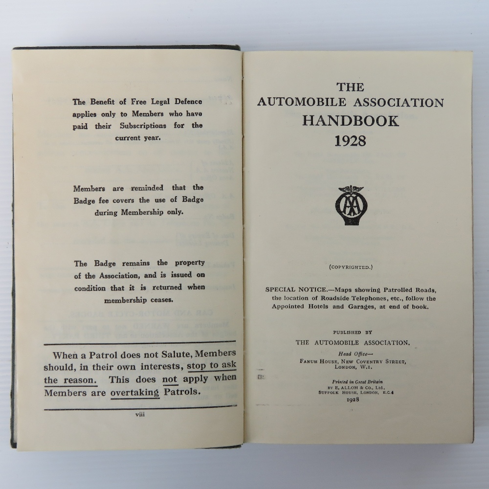 The AA Handbook 1928, together with the Michelin Guide of the British Isles 1913. Two items, a/f. - Image 2 of 7