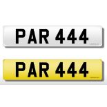 Registration Plate 'PAR 444' (for the golf enthusiast) on retention. Reduced buyers premium 15.