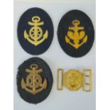 A quantity of Naval cloth badges and a N
