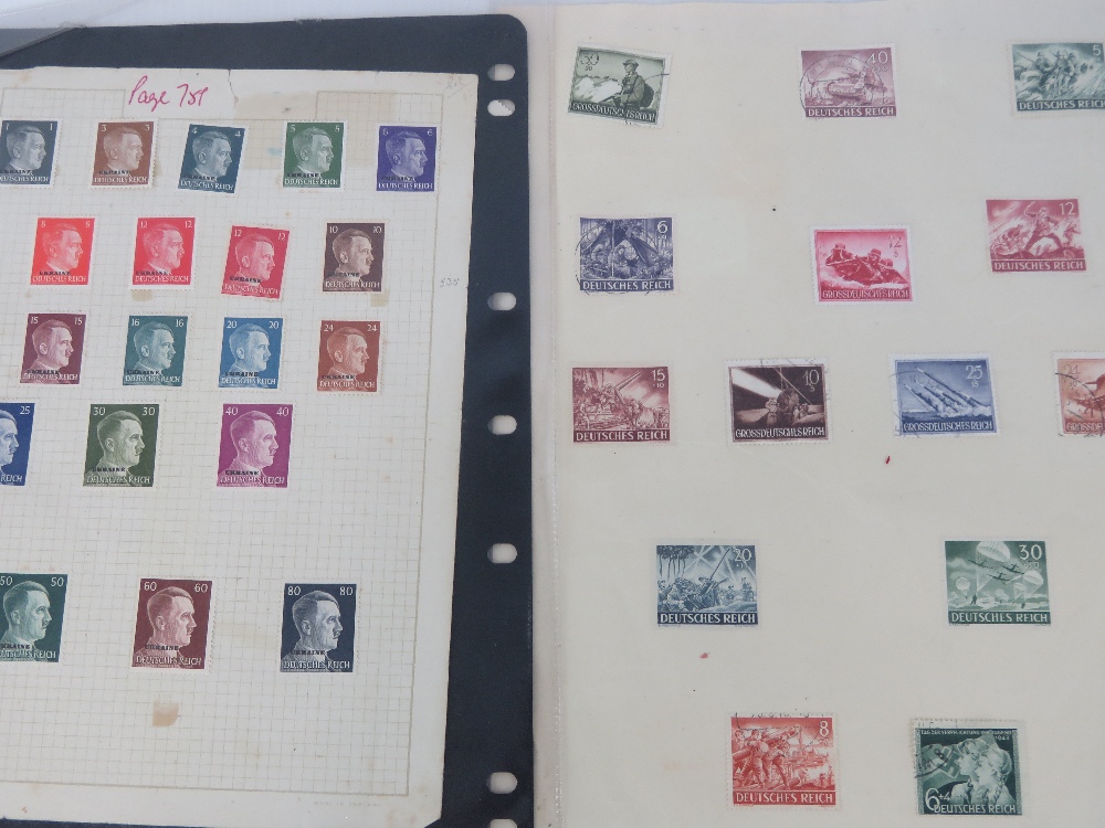 Four loose leaf pages of German stamps i - Image 2 of 4