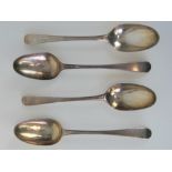 A set of four Georgian HM silver serving spoons,