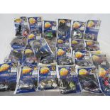 A collection of Mega Bikes die cast model motor bikes, 1:18 scale models with display stands,