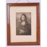 A late 19th century monochromatic print of Da Vinci's 'Mona Lisa' bearing impressed plate mark,