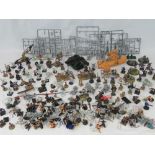 A collection of Warhammer cast metal and plastic figurines, various sets and conditions.