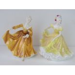 Two Royal Doulton figures of ladies; Kirsty HN2381 and Ninette HN2379, each standing 19cm high.