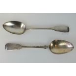 A pair of William IV HM silver serving spoons, hallmarked London 1837 with JB makers mark, 3.74ozt.