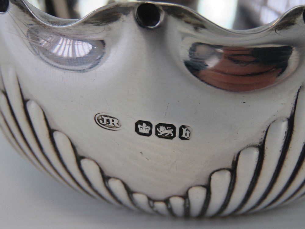 A HM silver bowl having fluted rim and gadrooned base, - Image 3 of 4