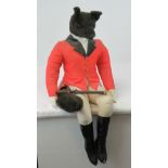 A late 20th century pyjama case in the form of Mr Fox The Huntsman, complete with tunic,