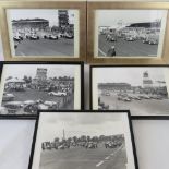 Five black and white photographs of Silverstone Race Course c1950s Daily Express BRDC Meetings,