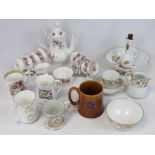 A Royal Albert Lavender Roses coffee set comprising coffee pot, six cups and saucers (one cup a/f),